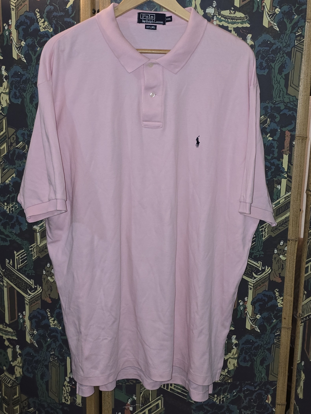 Vtg Polo Ralph Lauren Men’s Polo Shirt Short Sleeve Pink Made In Peru 90's XXL